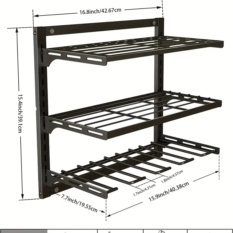 Organizador Metálico de Pared para Herramientas