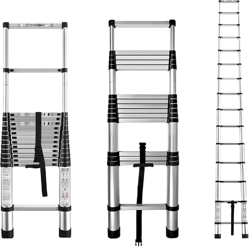 [FER_0019] Escalera de Aluminio Telescópica 3.8m